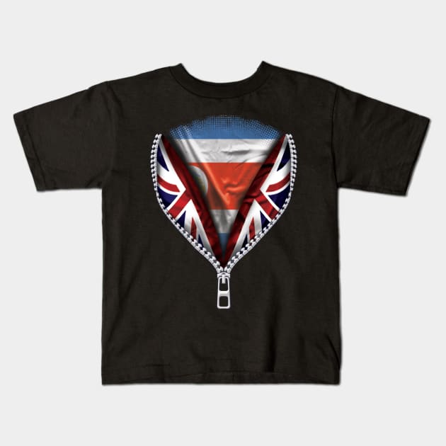 Costa Rican Flag  Costa Rica Flag zipped British Flag - Gift for Costa Rican From Costa Rica Kids T-Shirt by Country Flags